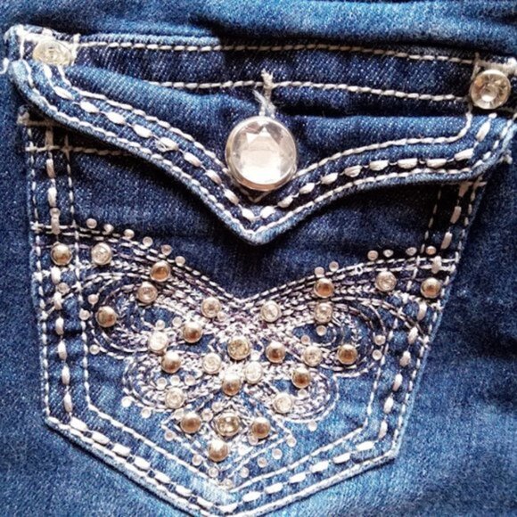 Embellished Blue Jeans Size 7 - Picture 3 of 3